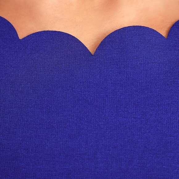 LULU'S  NWT ALLYSIN ROYAL BLUE SCALLOPED HEM BODYCON MINI DRESS SIZE MEDIUM - Picture 5 of 12